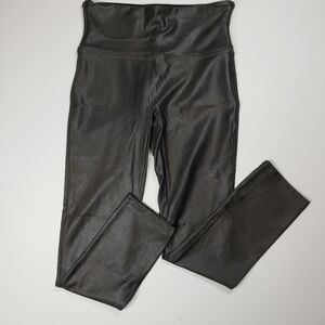 SPANX Gray Faux Leather Style 2437 Leggings - Size Small